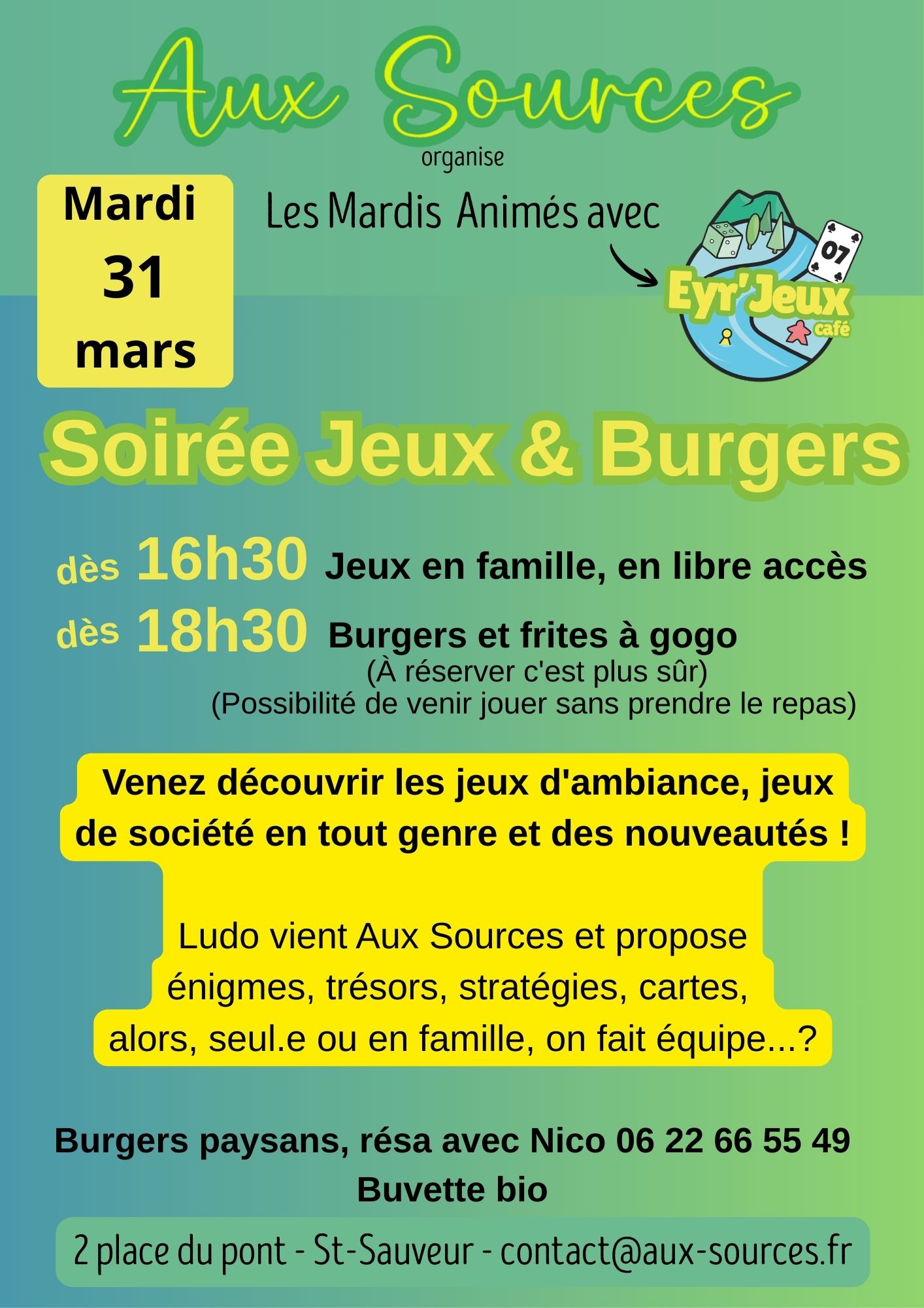 Soirée jeux 31.03