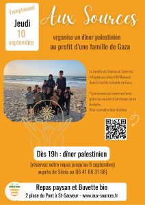 Jeudi 10 septembre Soirée soutien Palestine